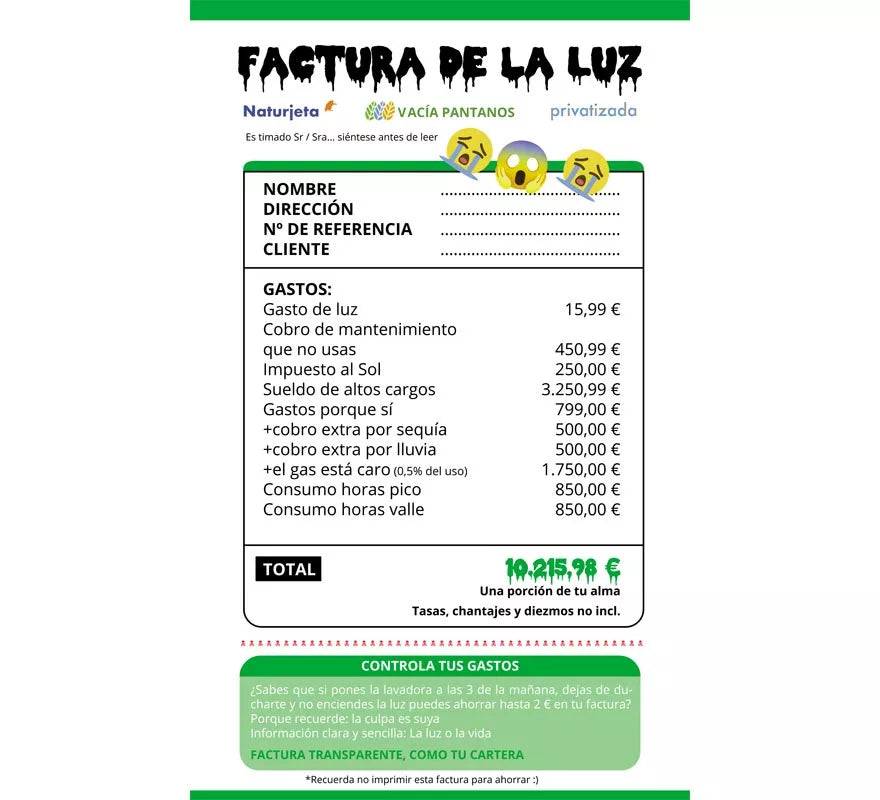 Translation missing: de.Disfraz de Factura de la Luz para adultos