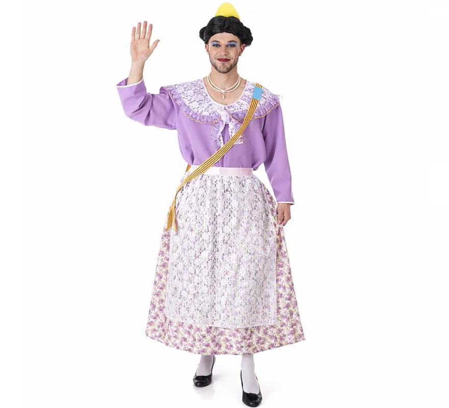 Translation missing: de.Disfraz de Fallera Lila para adulto