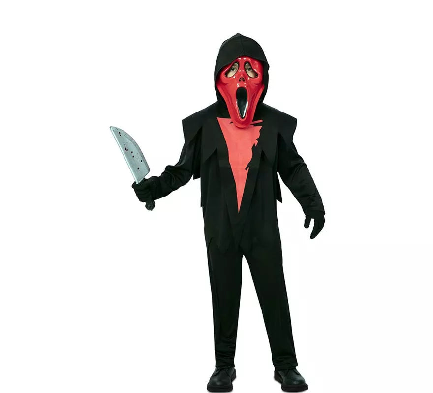 Translation missing: de.Disfraz de Fantasma Asesino rojo con máscara para niño