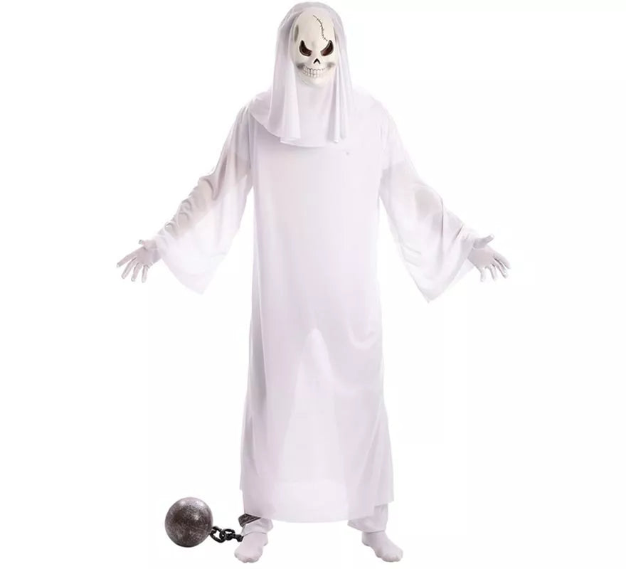 Translation missing: de.Disfraz de Fantasma blanco con Máscara para hombre