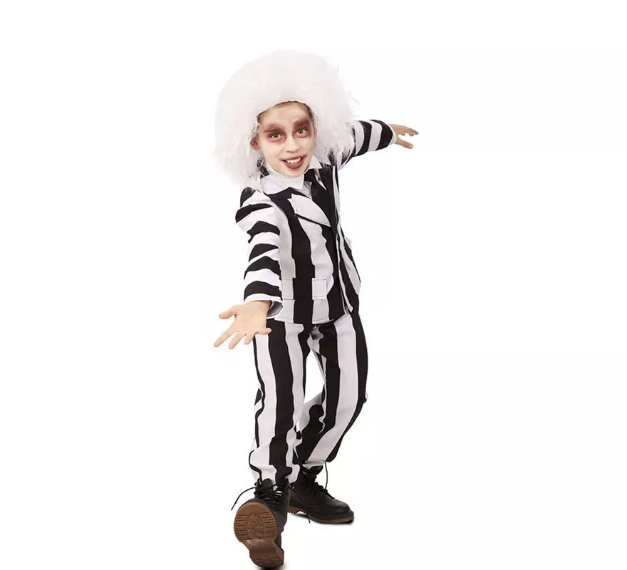 Translation missing: de.Disfraz de Fantasma de traje divertido a rayas para niño