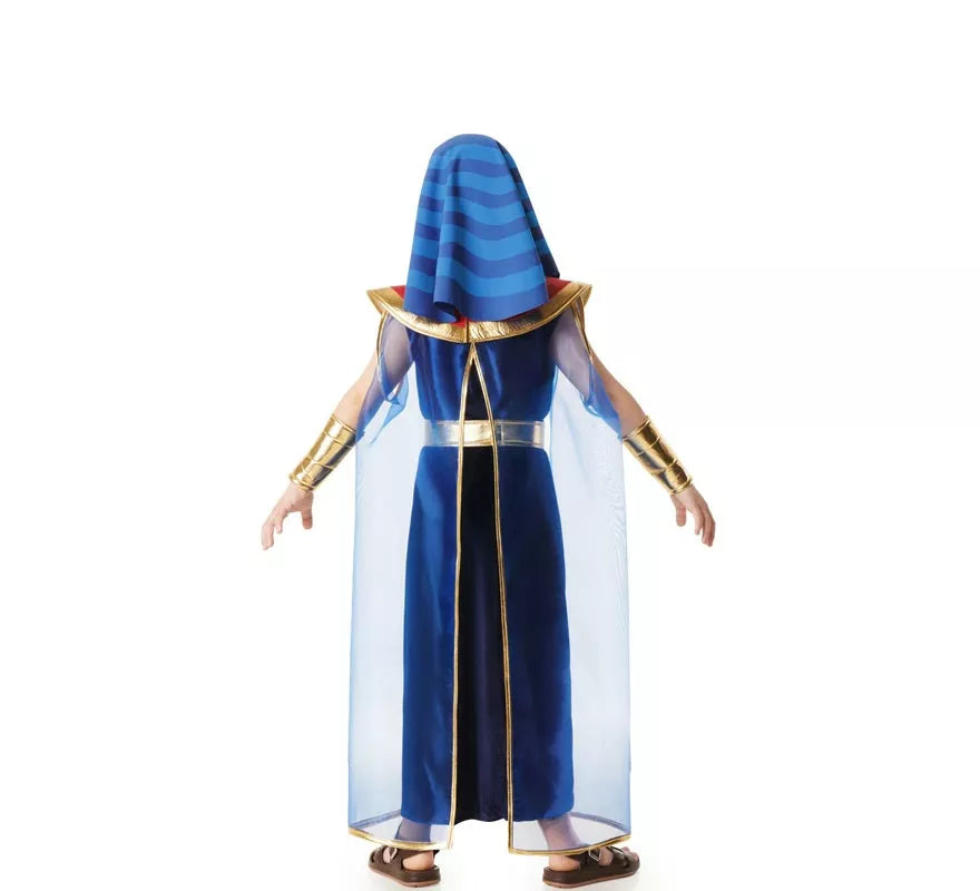 Translation missing: de.Disfraz de Faraón Egipcio azul para niño