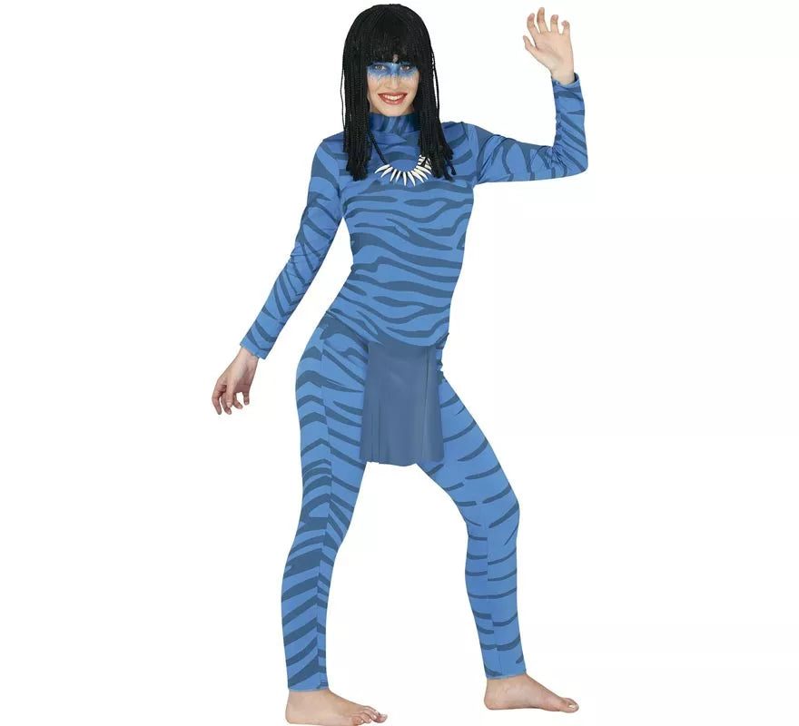 Translation missing: de.Disfraz de Felina Azul Extraterreste para mujer