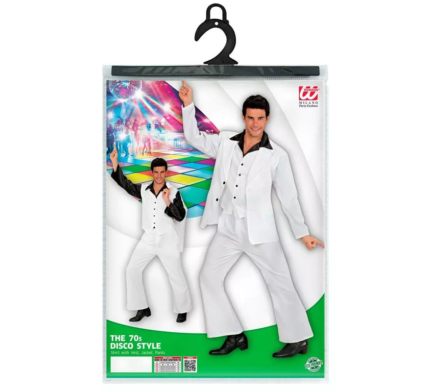 Translation missing: de.Disfraz de Fiebre Disco en traje blanco para hombre