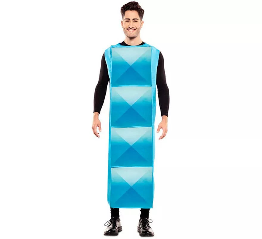 Translation missing: de.Disfraz de Figura de Tetris Azul Claro para adultos