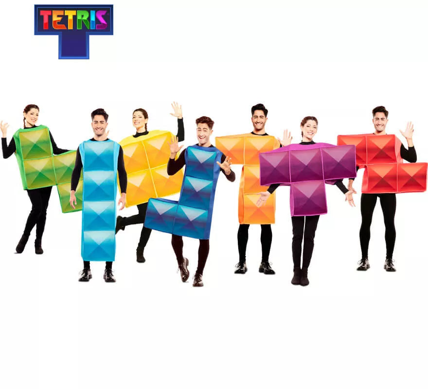 Translation missing: de.Disfraz de Figura de Tetris Azul Claro para adultos