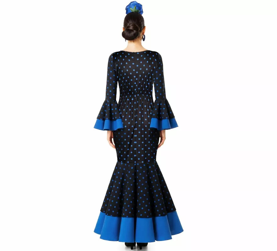 Translation missing: de.Disfraz de Flamenca con Lunares azul para mujer
