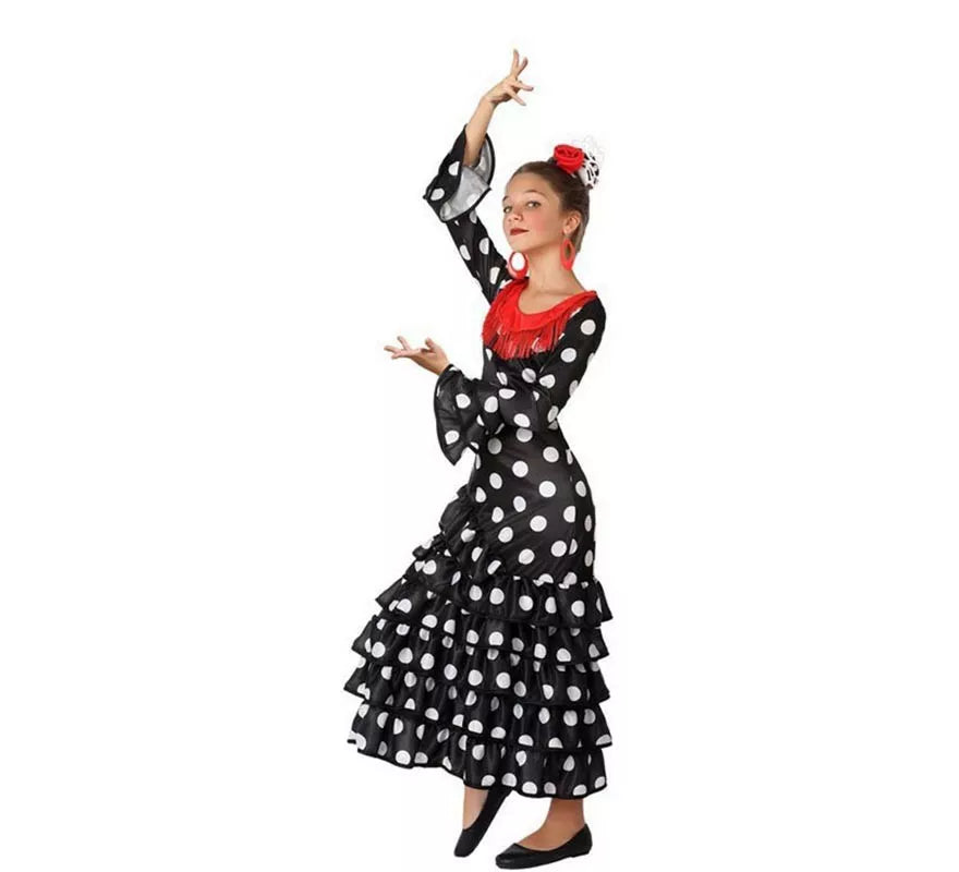Translation missing: de.Disfraz de Flamenca Negro para niña