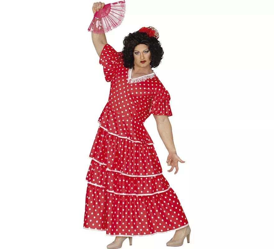 Translation missing: de.Disfraz de Flamenca Rojo a Lunares para hombre