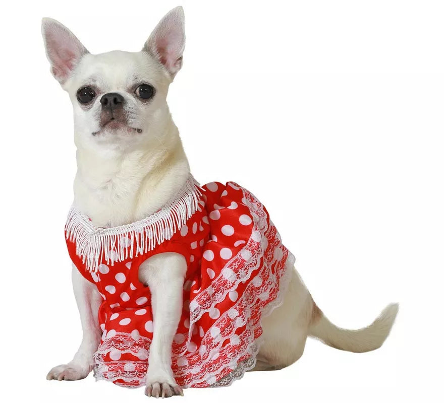 Translation missing: de.Disfraz de Flamenca rojo para perro