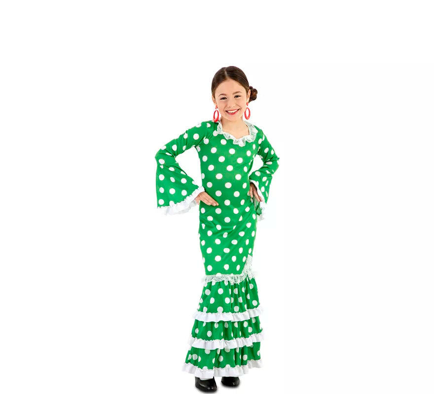 Translation missing: de.Flamenca Verde con lunares para niña
