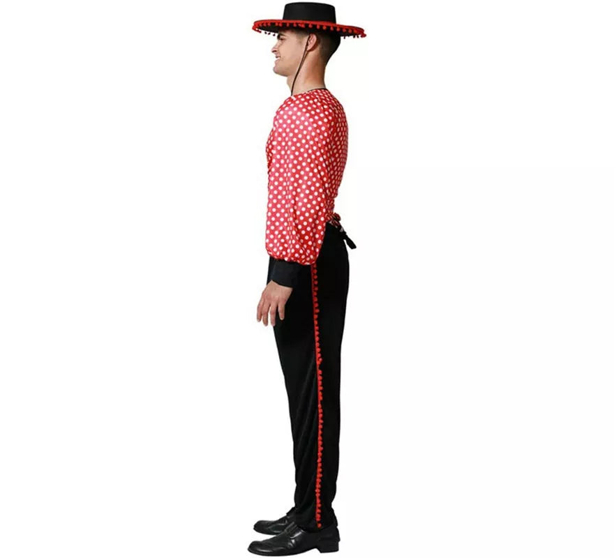 Translation missing: de.Disfraz de Flamenco rojo y negro para hombre