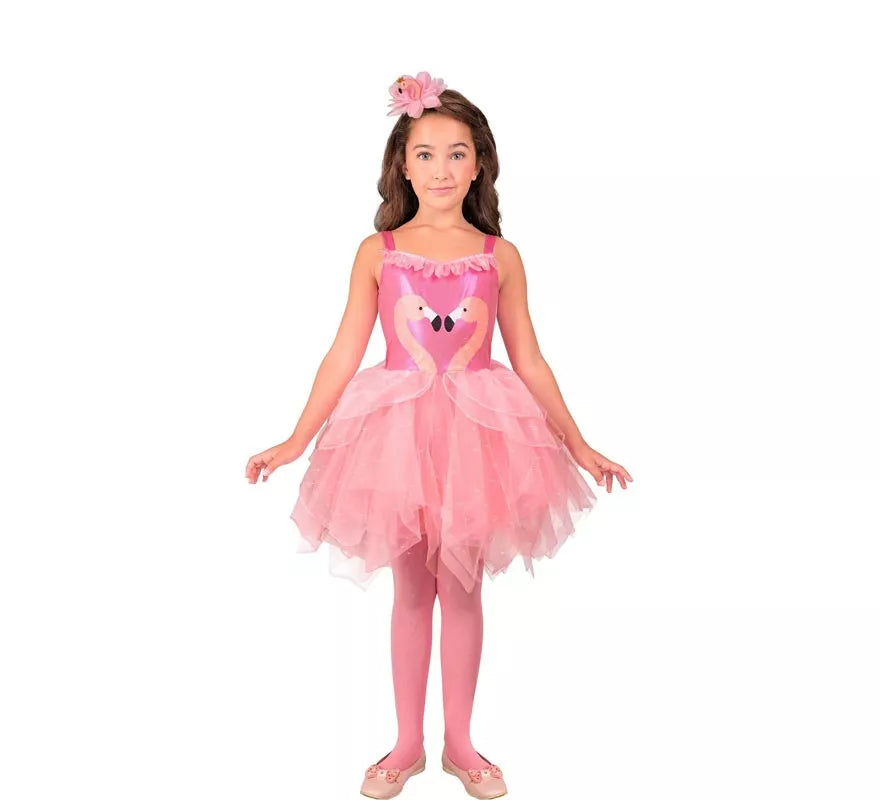 Translation missing: de.Disfraz de Flamencos rosa para niña