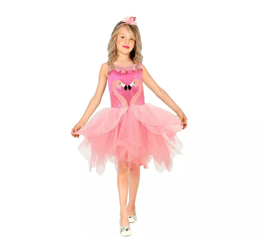 Disfraz de Flamencos rosa para niña