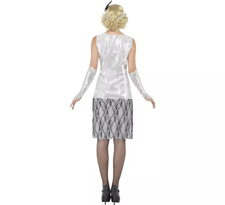 Translation missing: de.Disfraz de Flapper años 20 Plata para mujer