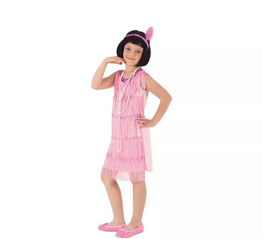 Translation missing: de.Disfraz de Flapper Charlestón Rosa para niña