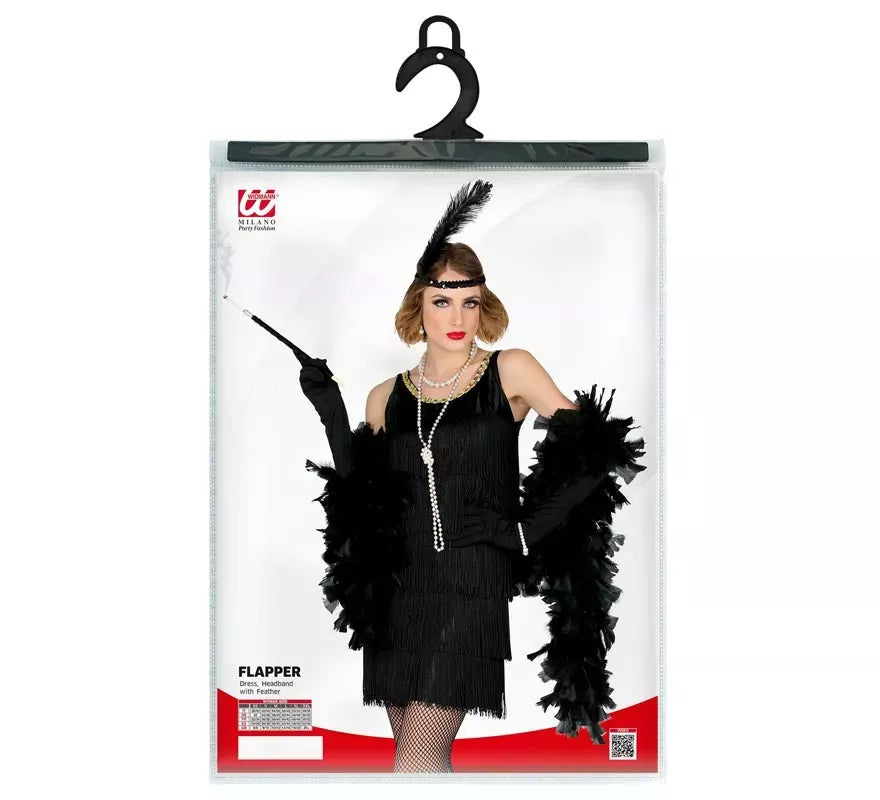Translation missing: de.Disfraz de Flapper de los años 20 negro para mujer