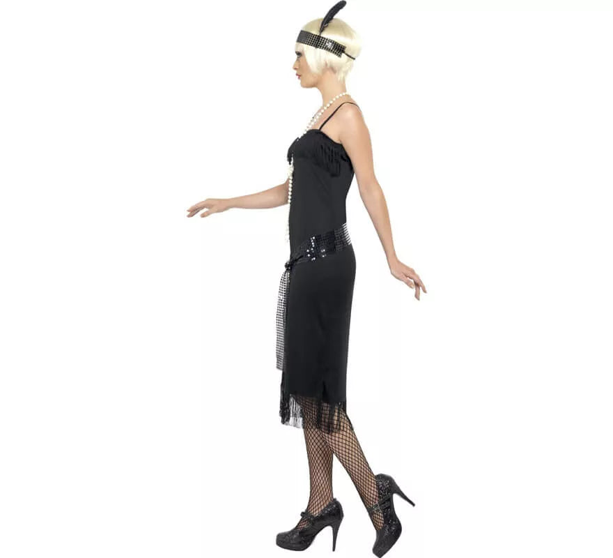 Disfraz de Flapper Locos años 20 Negro para Mujer