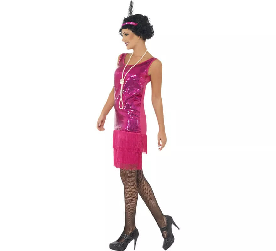Translation missing: de.Disfraz de Flapper Locos años 20 Rosa para Mujer