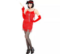 Disfraz de Flapper rojo clásico para mujer