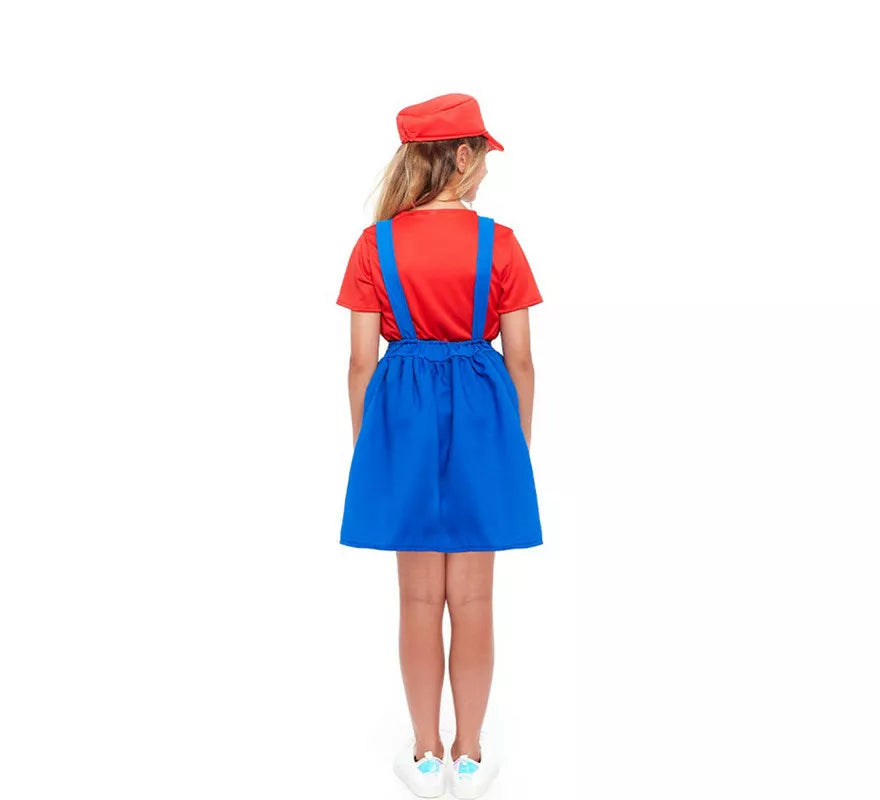 Translation missing: de.Disfraz de Fontanera Roja de Videojuegos para niña