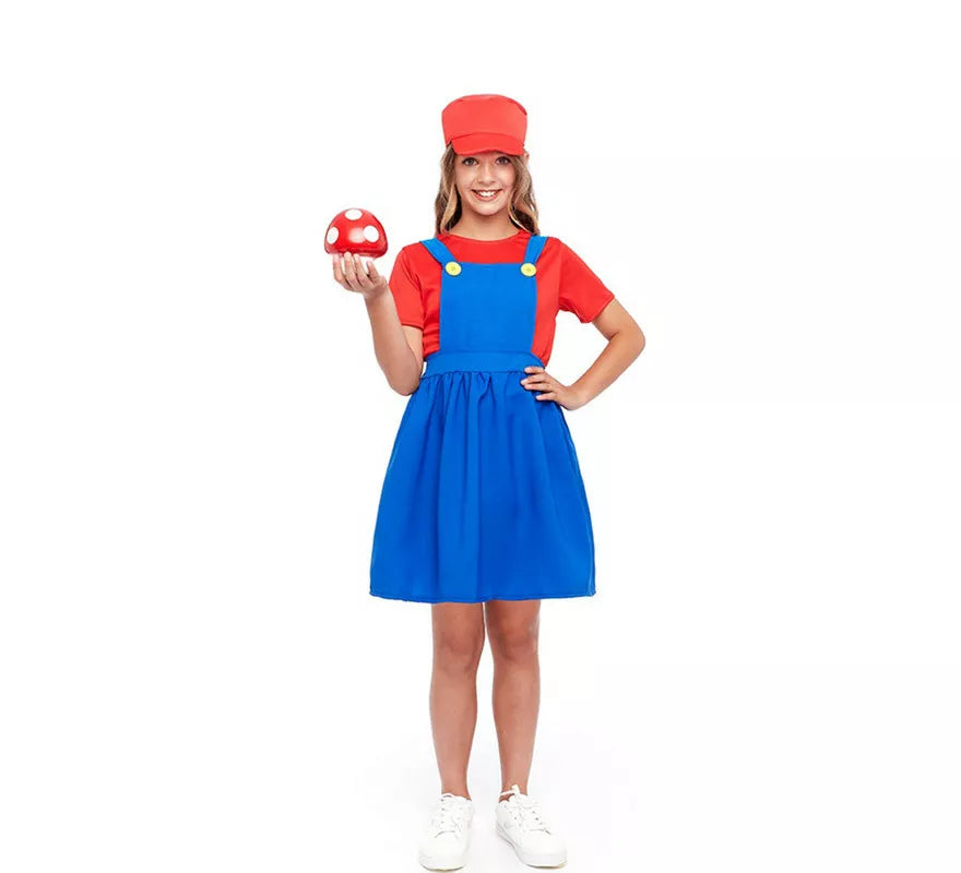 Translation missing: de.Disfraz de Fontanera Roja de Videojuegos para niña