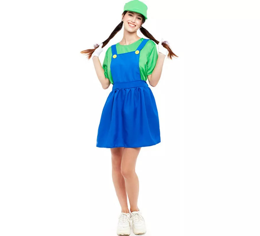 Translation missing: de.Disfraz de Fontanera verde de Videojuegos para mujer