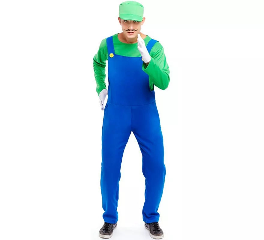 Translation missing: de.Disfraz de Fontanero verde para hombre
