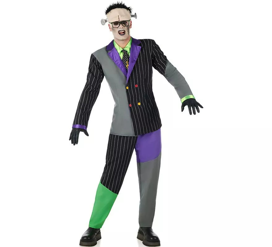 Translation missing: de.Disfraz de Frankenstein traje a rayas para hombre