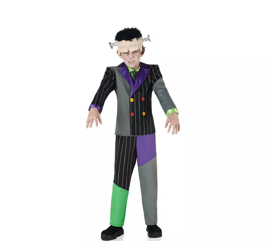 Translation missing: de.Disfraz de Frankenstein traje a rayas para niño