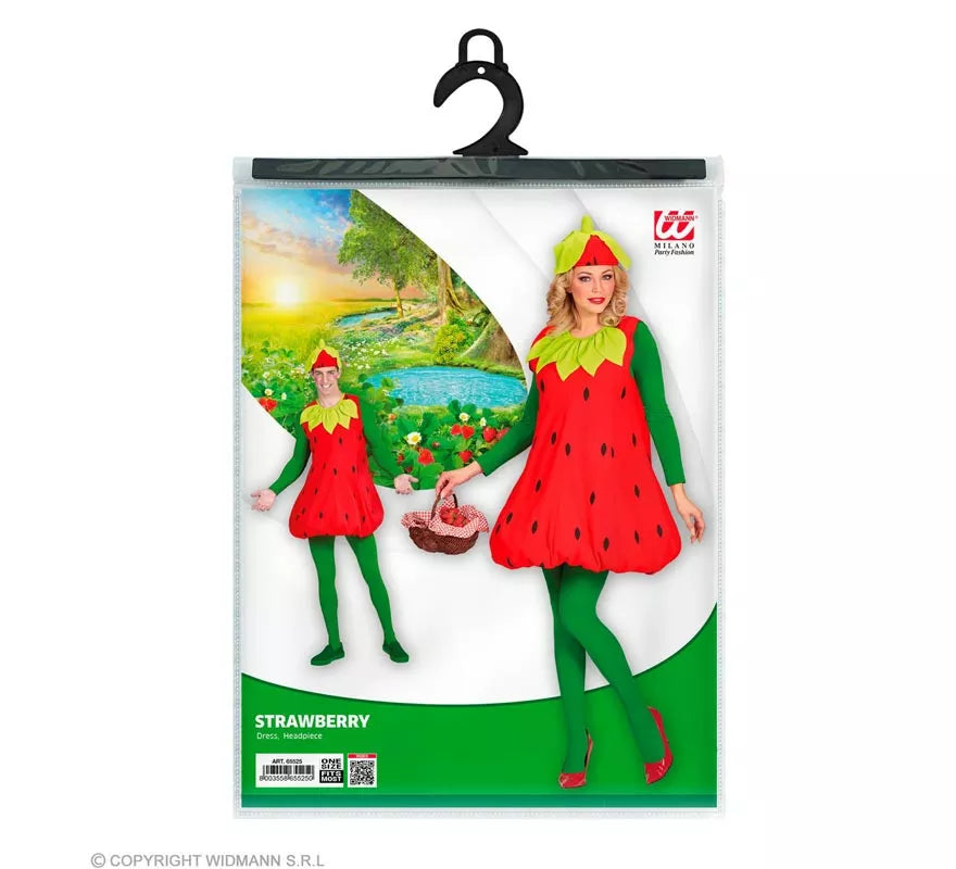 Translation missing: de.Disfraz de Fresa con gorro para adulto