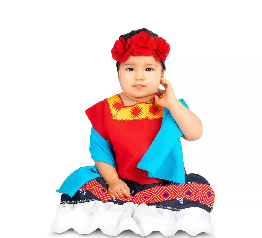 Translation missing: de.Disfraz de Frida Kahlo Clásica con tocado para bebé y niña