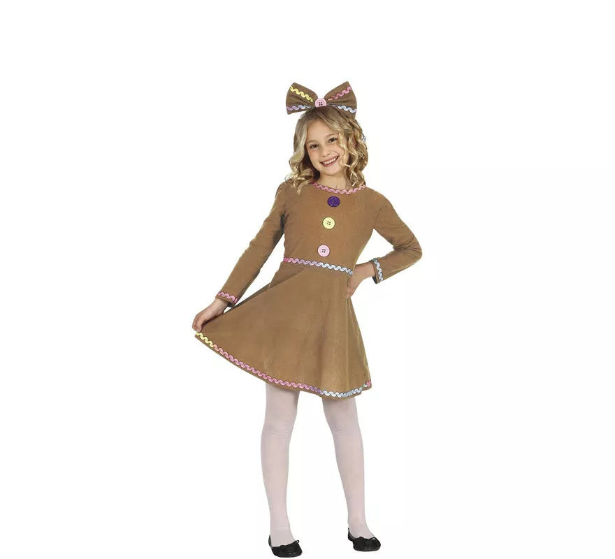 Translation missing: de.Disfraz de Galleta de Jengibre con vestido para niña