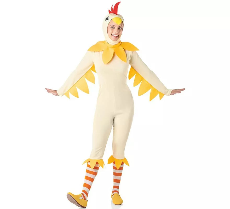 Translation missing: de.Disfraz de Gallina blanco y amarillo para mujer