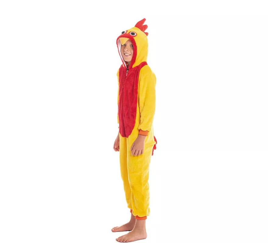 Disfraz de Gallo Amarillo y Rojo para niño
