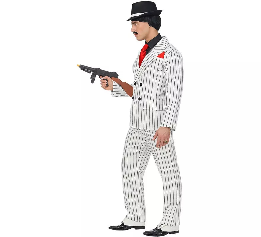 Translation missing: de.Disfraz de Gángster blanco a rayas para hombre