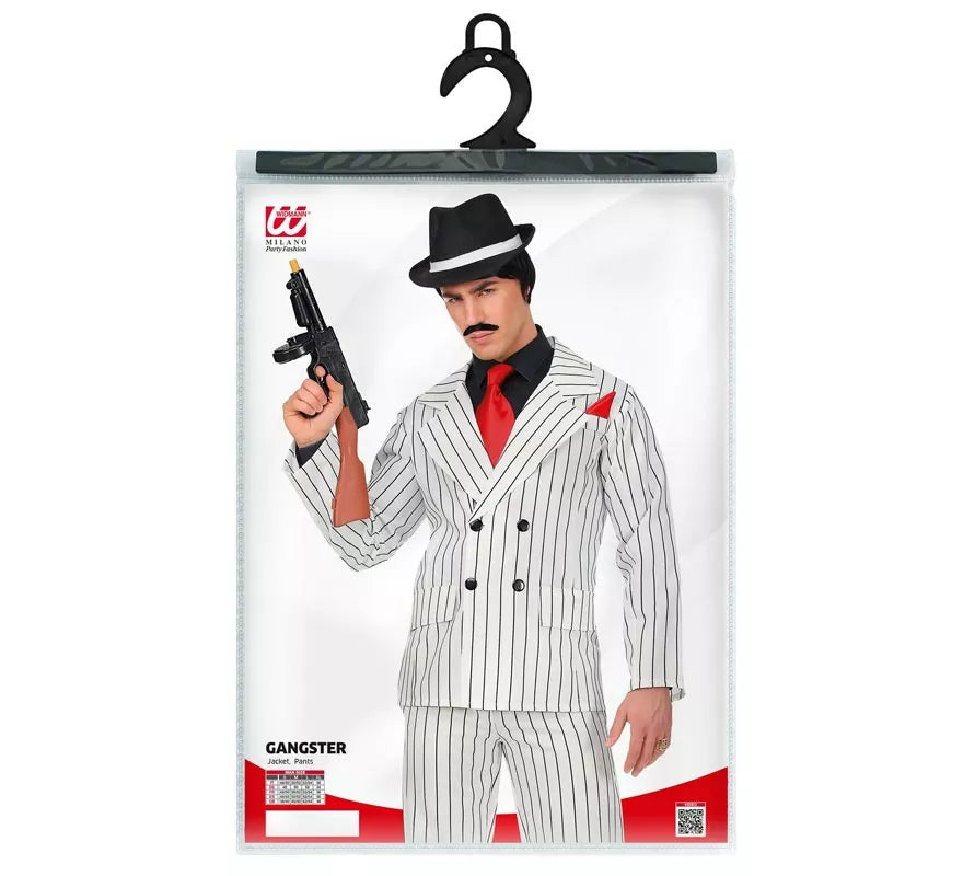 Translation missing: de.Disfraz de Gángster blanco a rayas para hombre