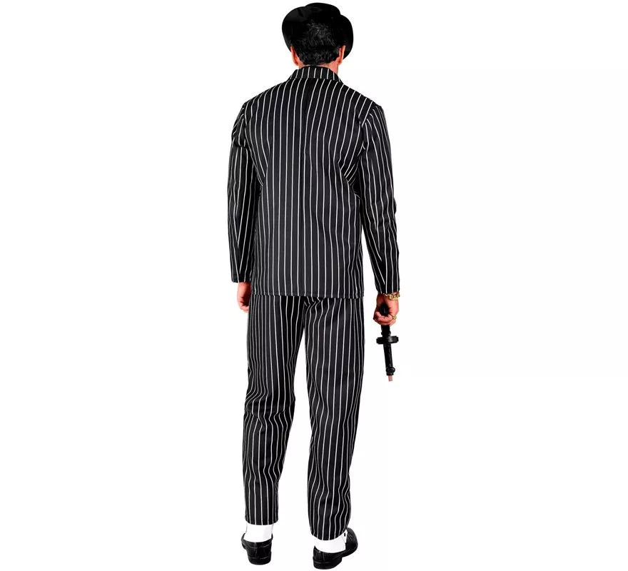 Translation missing: de.Disfraz de Gángster negro y blanco a rayas para hombre