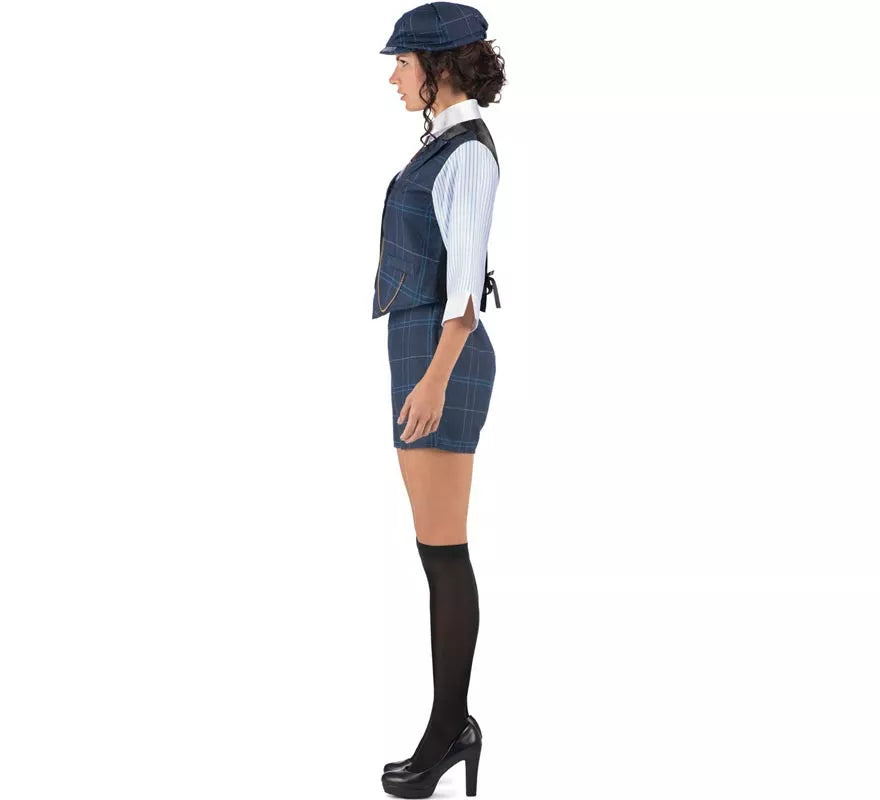 Translation missing: de.Disfraz de Gánster Inglesa a cuadros azules para mujer