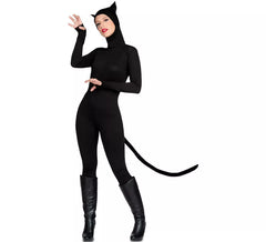 Schwarzes Katzenkostüm für Damen