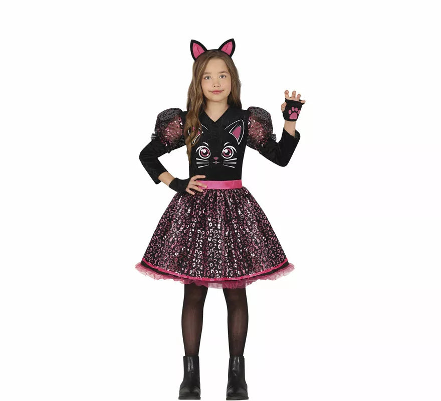 Translation missing: de.Disfraz de Gatita presumida negra para niña