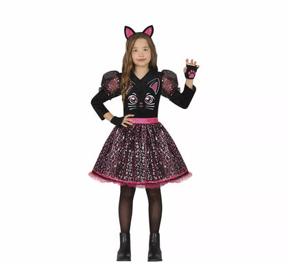 Disfraz de Gatita presumida negra para niña