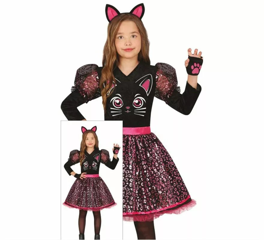 Translation missing: de.Disfraz de Gatita presumida negra para niña