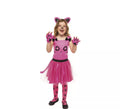 Disfraz de Gatita Rosa en vestido para niña