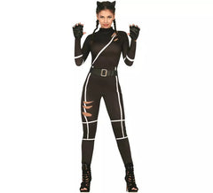 Schwarzes Katzenkostüm für Damen