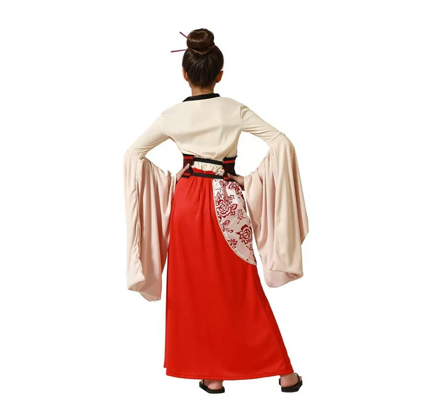 Translation missing: de.Disfraz de Geisha beige para niña