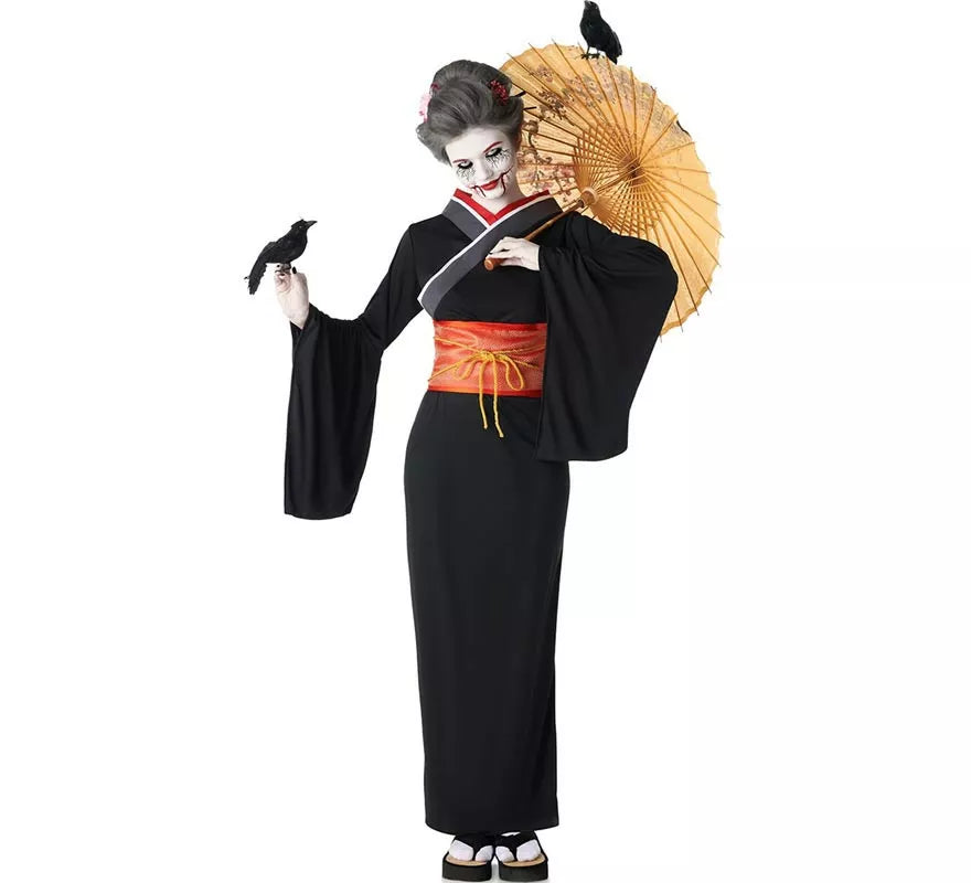 Translation missing: de.Disfraz de Geisha negro y rojo para mujer
