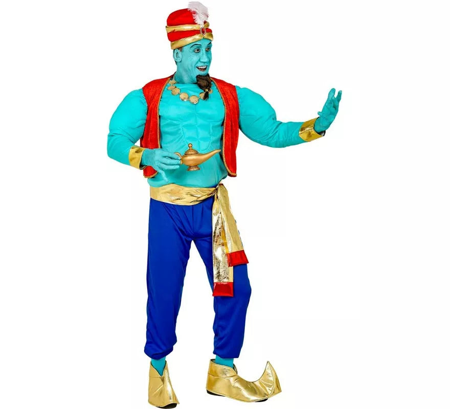 Translation missing: de.Disfraz de Genio Mágico azul para hombre