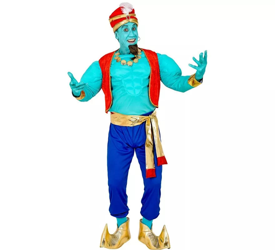 Translation missing: de.Disfraz de Genio Mágico azul para hombre