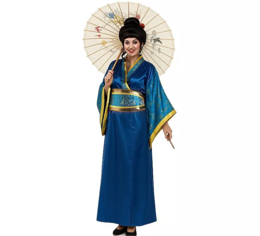 Translation missing: de.Disfraz de Gheisa azul para mujer